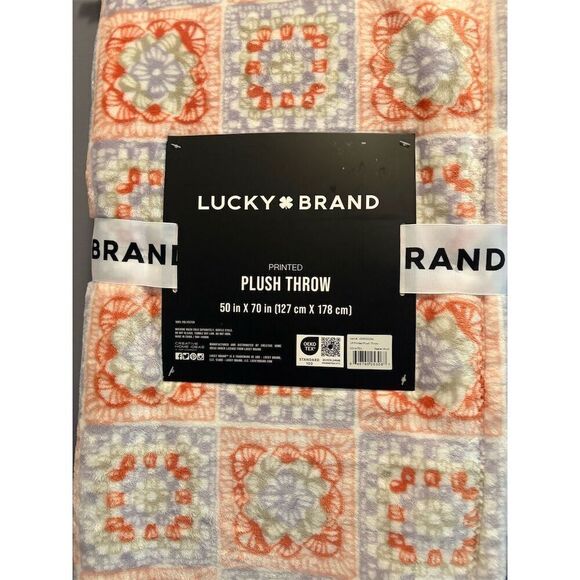 Lucky Brand Luxurious Multicolor Plush Throw Blanket 50"x70" - Picture 3 of 4